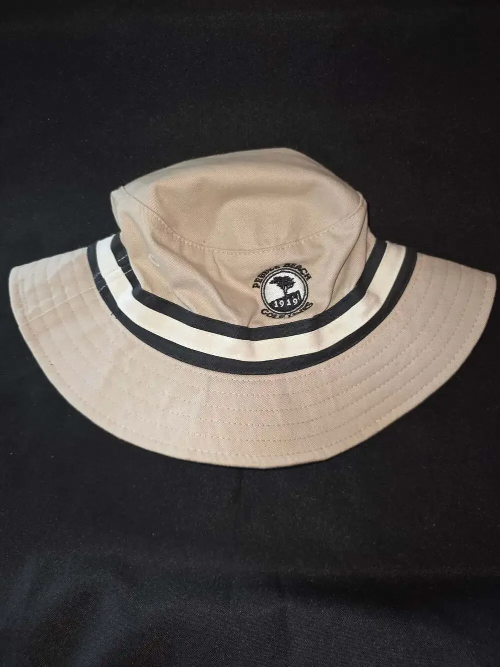 The Nicklaus Pebble Beach Golf Links Tan Cotton Bucket Hat Size S/M